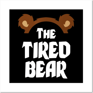 The Tired Bear Family Matching Group Christmas Gift Funny Posters and Art